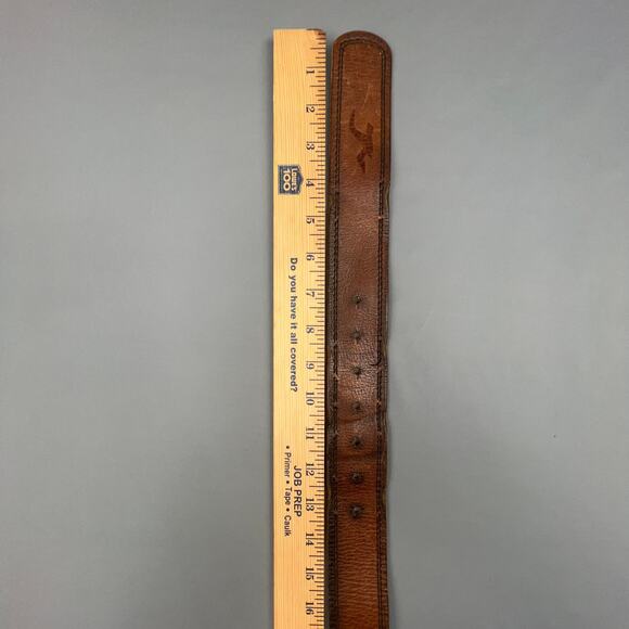 Hollister Brown Genuine Leather Belt Mens L 38 Seagull Logo - Picture 5 of 5